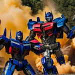 Напиши мета-описание на испанском для двух картинок, статья о Transformers Pruebas Galácticas llega en octubre con carreras de robots y combate roguelite