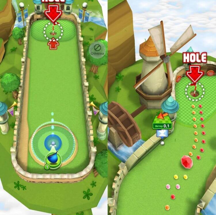 Descargar Golf para Android. Cool mini-golf para Android requiere un mínimo esfuerzo de tu parte. Foto.